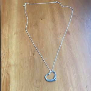 Tiffany &Co Open Silver Heart Necklace